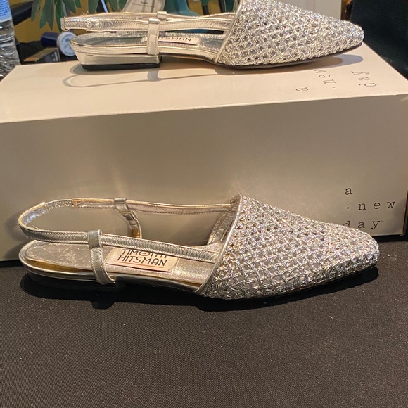 Timothy Hitsman Glittering Silver Flats - Picture 2 of 4